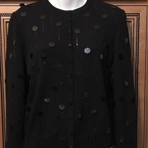 St. John. Evening Black Paillett Knit Jacket 6
